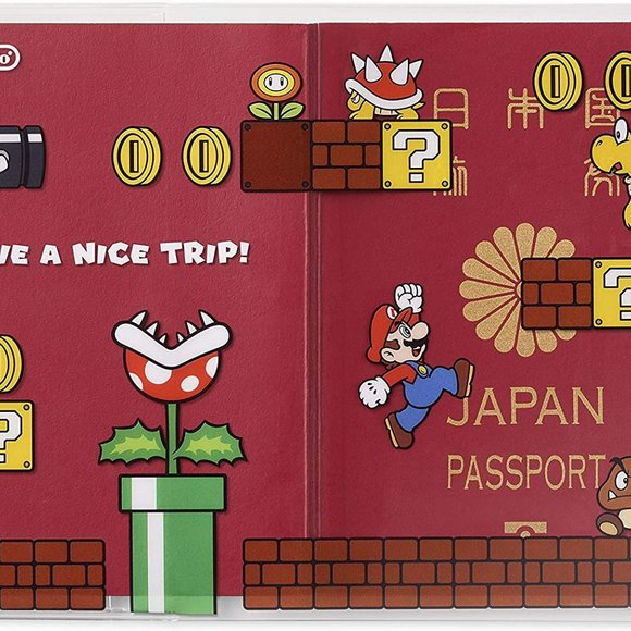 Super Mario Travel Passport Cover Stage Nintendo Holder Case - Picture 2 of 6
